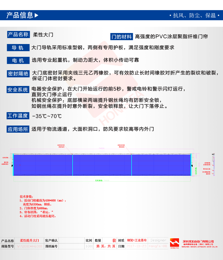 飛機庫柔性特種大門技術(shù)參數(shù)說明