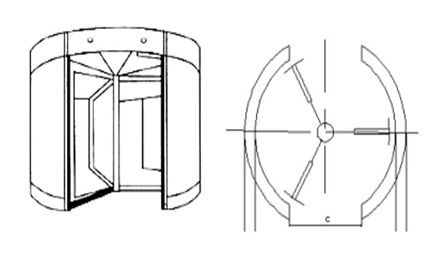 玻璃旋轉(zhuǎn)門結(jié)構(gòu)圖